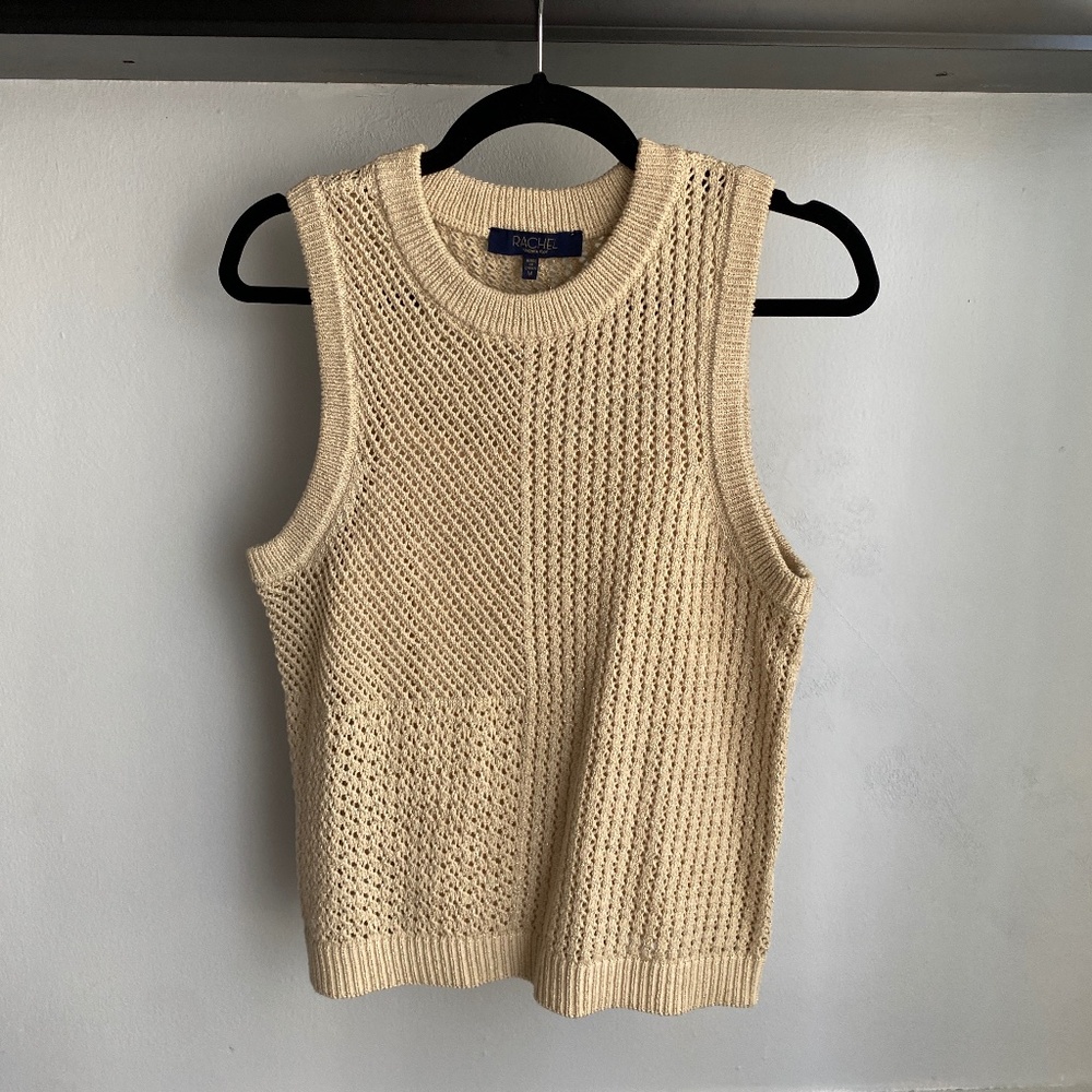Rachel Roy Gold Sparkly Sweater Vest. Women's Size M